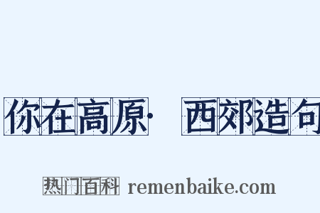 你在高原·西郊造句是什么意思的图片